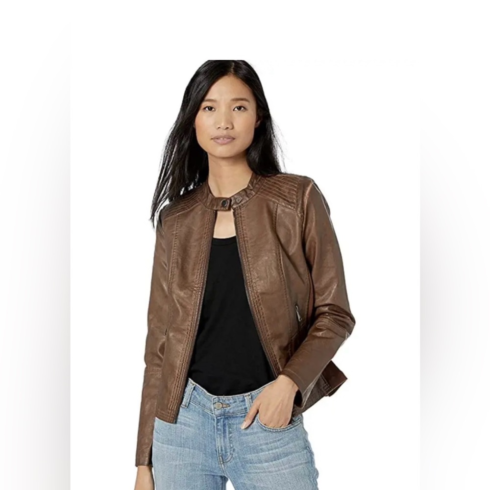 Sebby Brown Leather Jacket - Medium (8-10)